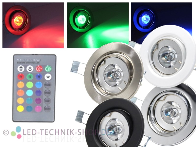 LED Decken Einbaustrahler Set 230V Farbwechsel Dimmbar Tuya RGB CCT Weiß matt 